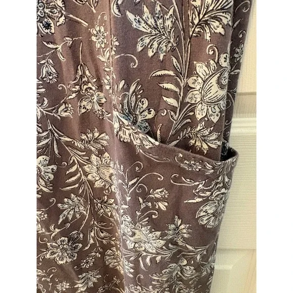 Pure Jill J Jill Easy Knit Two Pocket Dress Floral Cotton Coastal Large - Picture 3 of 9